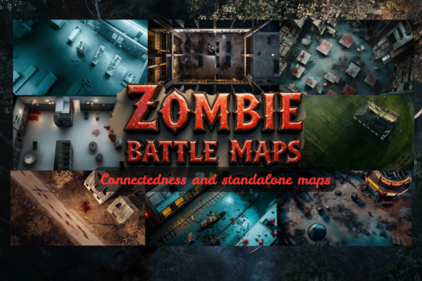 510 Zombie Apocalypse Battle Maps for TTRPG and VTTRPG