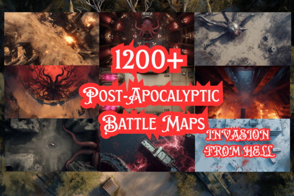 2 1200+ POST-APOCALYPTIC BATTLE MAPS - INVASION FROM HELL