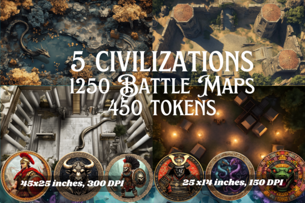 5civilization Ancient and Pre-Columbian Civilizations: 1250 Battle Maps