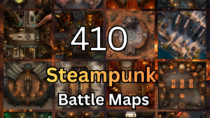 Steam-Powered Metropolis 410 Steampunk Battle Maps - Square Format for VTT