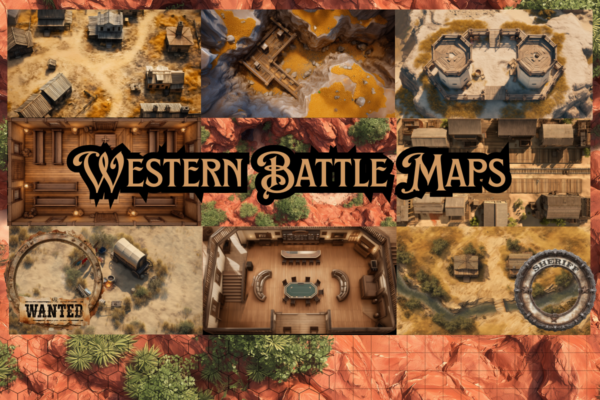 Western Battle Maps+GRIDS 360 Western Battle Maps for TTRPGs