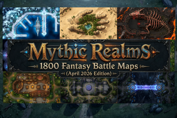 title Mythic Realms – 1800 Fantasy Battle Maps -April 2026 Edition